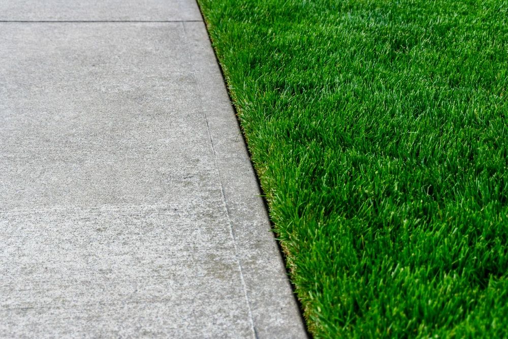 Clean lawn edging along sidewalk in Gretna, NE